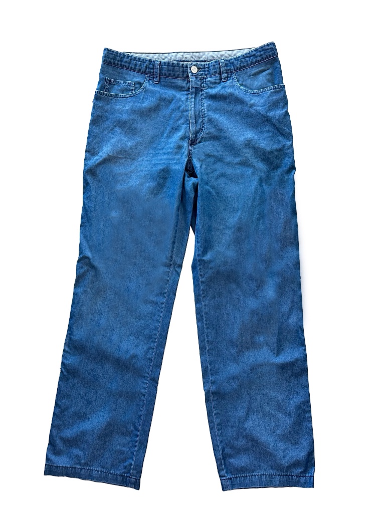 Brioni Blue Denim Jeans Made In Italy Size 38 (Fits 36) Straight Wide Leg